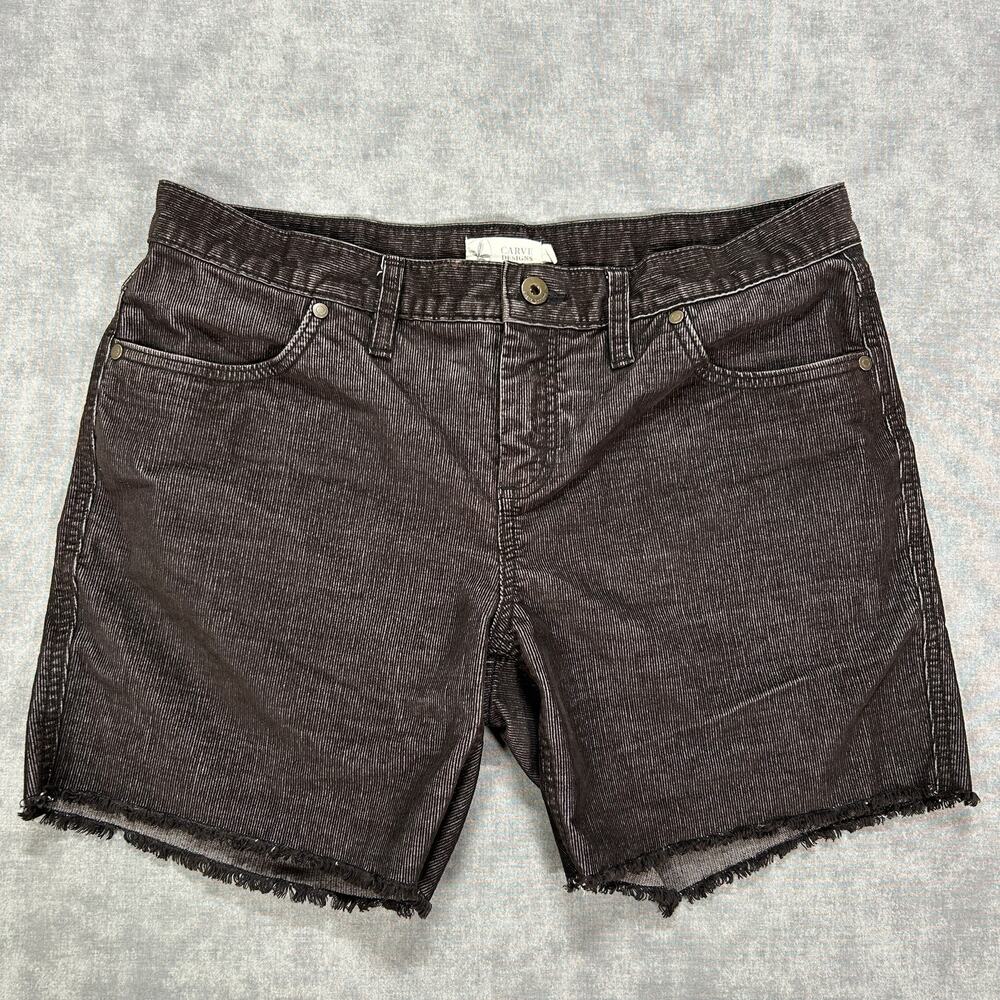 Carve Designs Oahu Stretch Corduroy Shorts Womens Size 6 Gray Raw Hem Cut Off